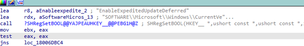 besides the enableexpediteupdate registry key the enableexpeditedupdatedeferred registry key will also be set