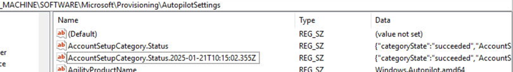 autopilotsettings accountcategory status